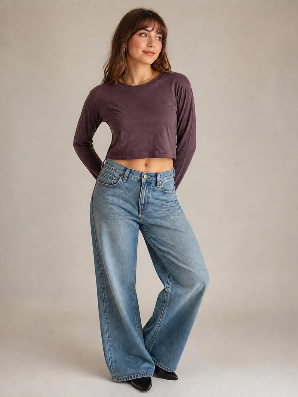 Madewell Cropped Long-Sleeve Tee Minimalist Cottage Fall Layering Cotton Ribbed